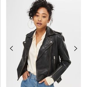 Topshop genuine leather jacket